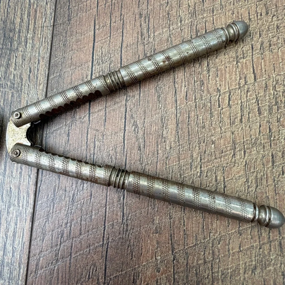 Antique HMCo Nutcracker Pair Embossed Silverplate Rustic‎ Patina Victorian Lot